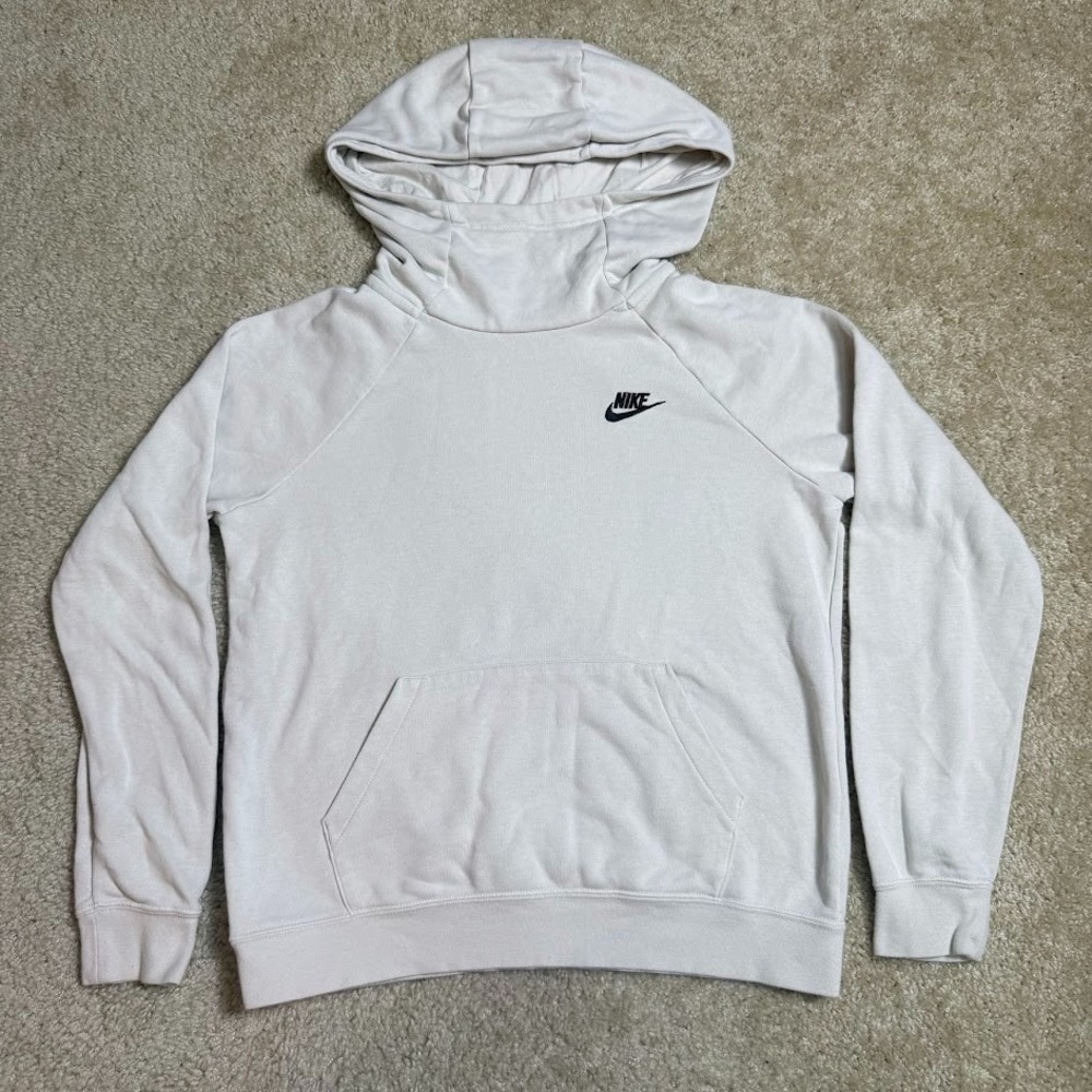 Nike Sportswear Essential Funnel Cowl Neck Hoodie Heathered Grey Small‎